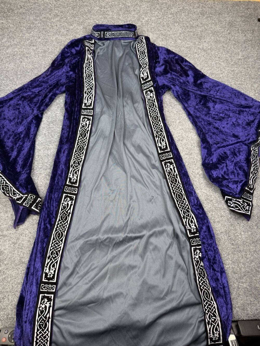Purple Velvet Wizard Halloween Cloak with Hat and beard Cosplay Costume-OSFM